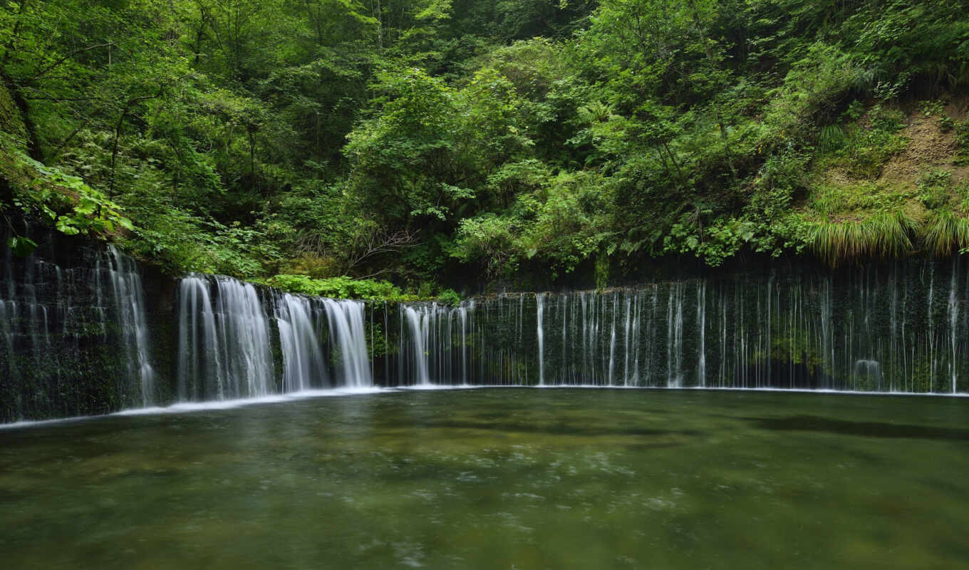 природа, water, лес, река, водопад, красиво, япония