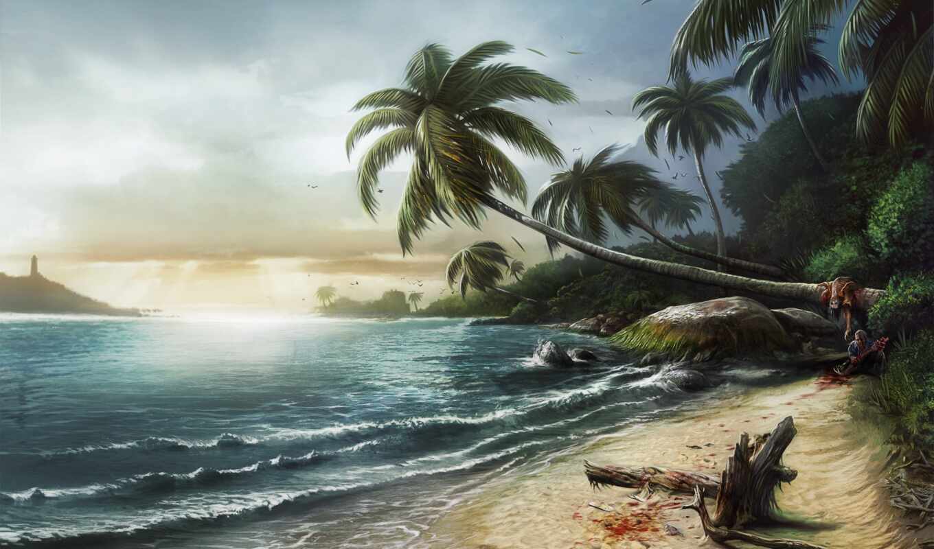 compilation, game, a computer, dead, sea, island, palm, survival, mature