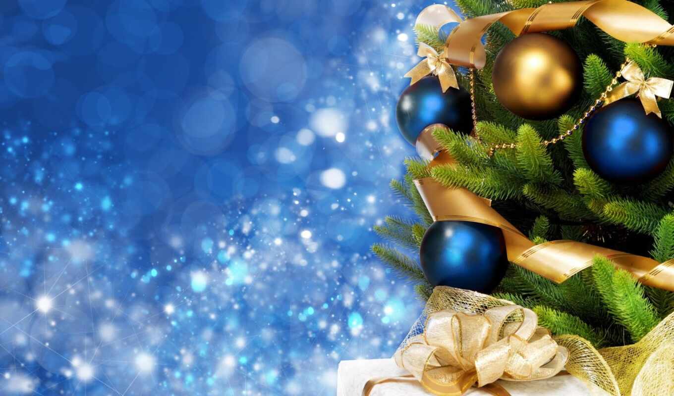 new, дар, праздник, мяч, новый год, елка
