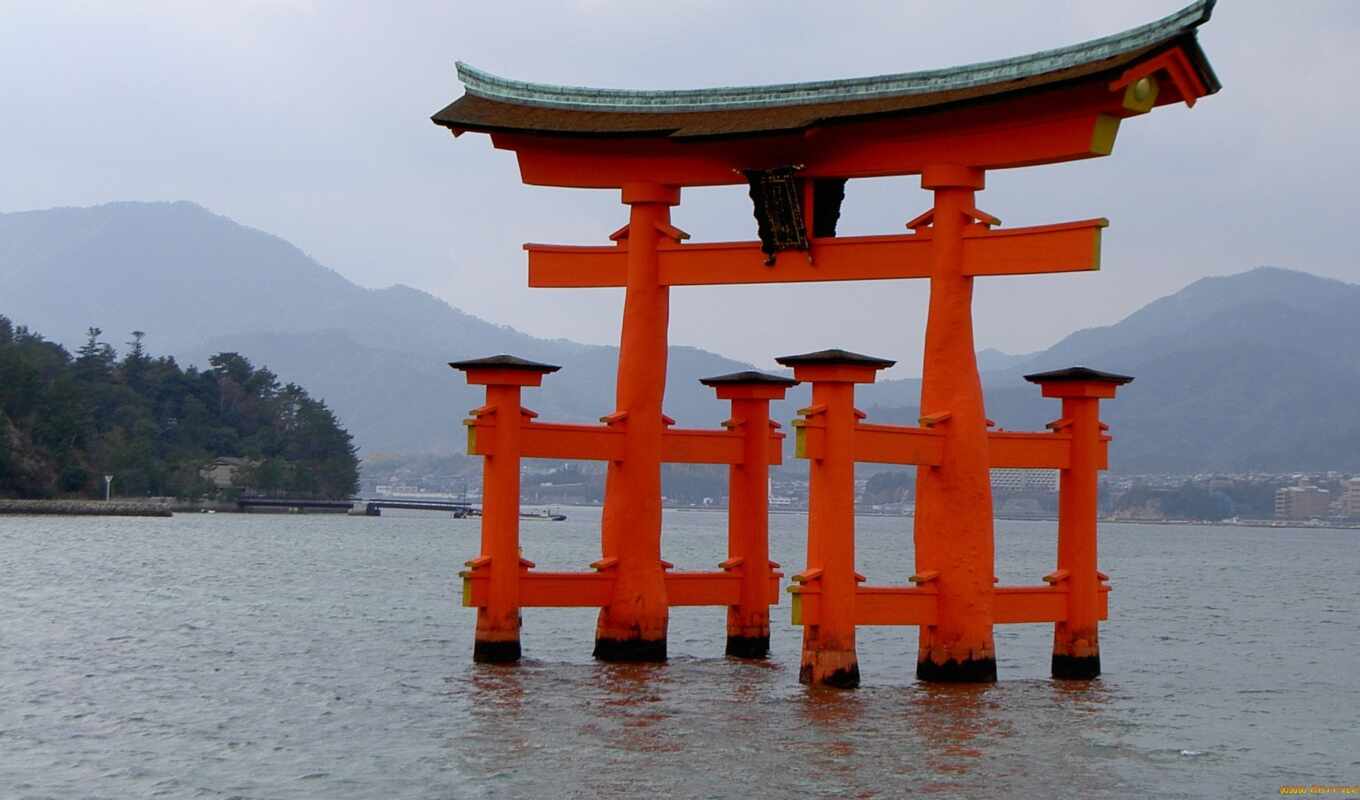 great, island, Japan, To know, shrine, miyajima, itsukushima, hiroshima