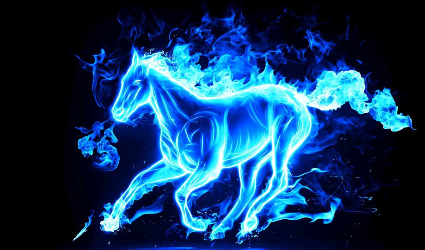 blue, лошадь, гороскоп, красивый, fiery, модный