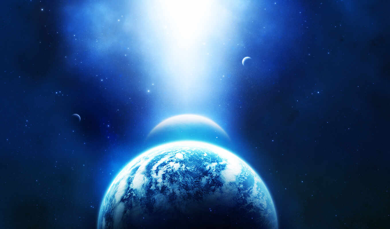 desktop, blue, picture, stars, light, planets, stars, planet, space, galaxies, land, outer, planets, universe, falling, the planet