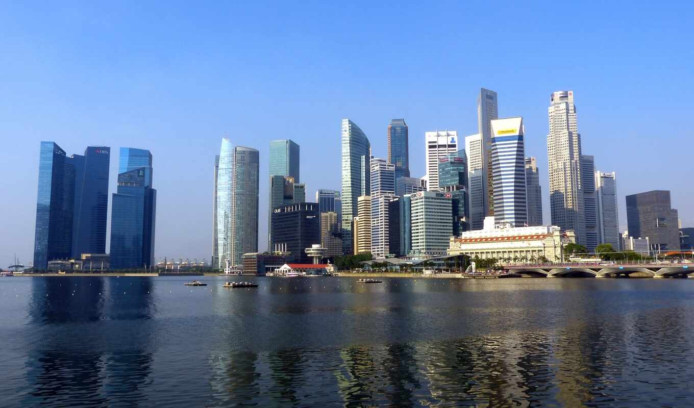 фото, город, water, skyline, build, bay, небоскрёб, singapore, азия, royalty, financial