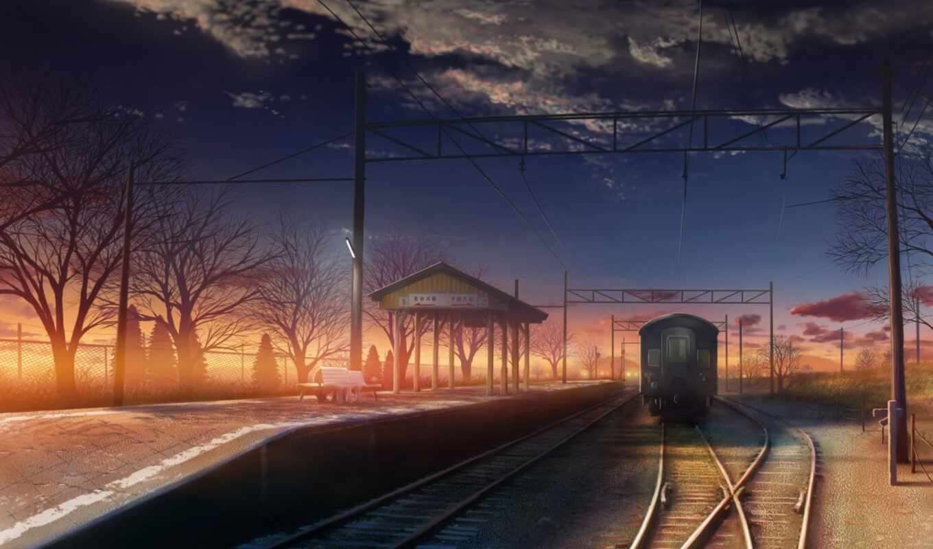 ipad, anime, поезд, anim