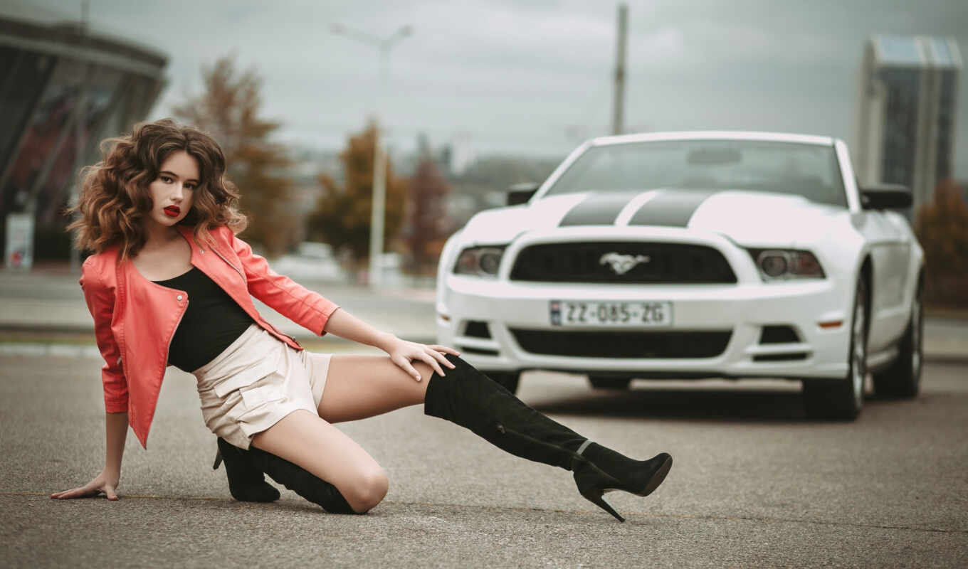 russian, pose, auto, car, ford, mustang, muscle, bernice, anglyi