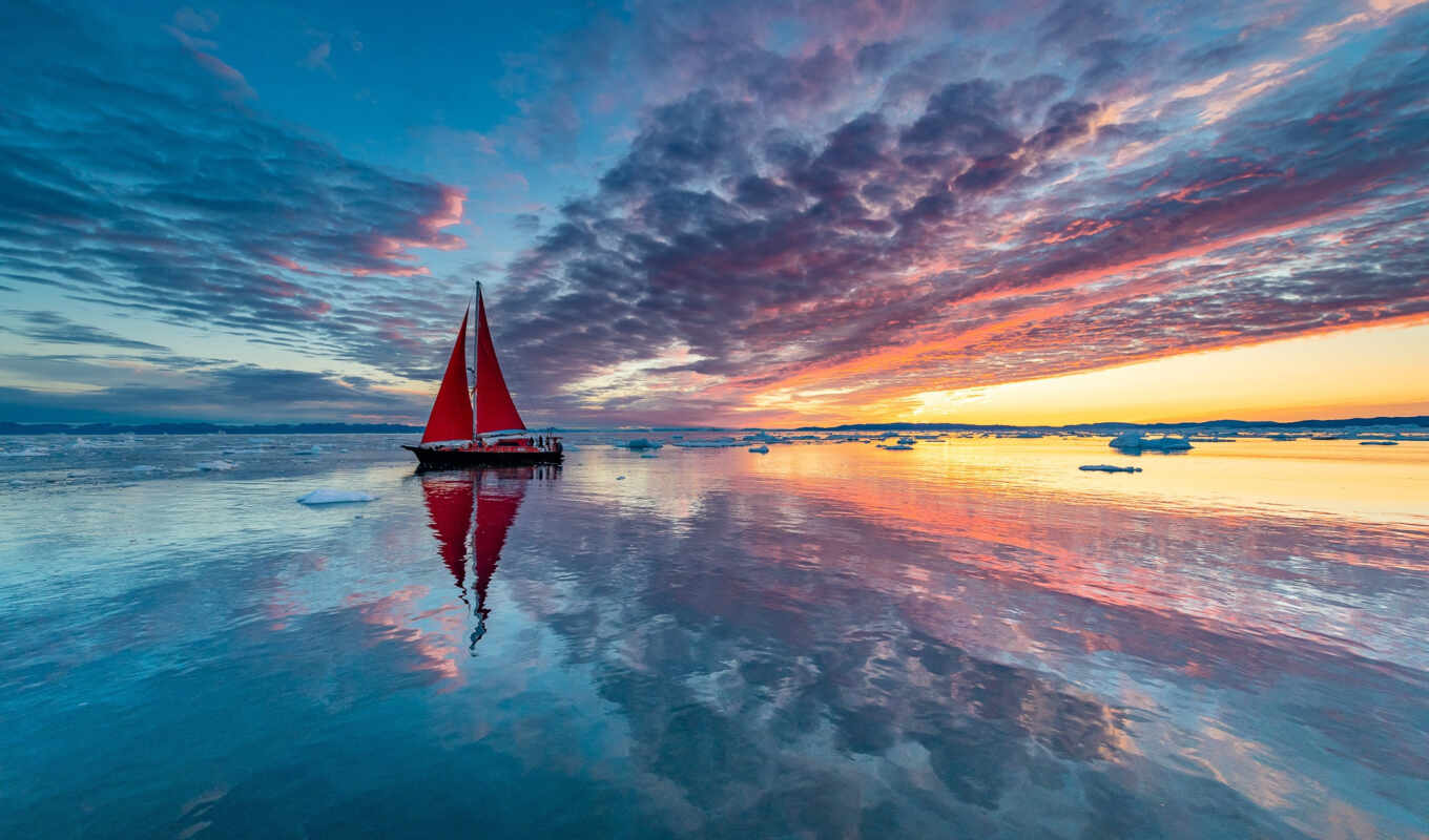 mobile, краска, закат, water, ocean, отражение, опт, watercolor, sailboat, augusta