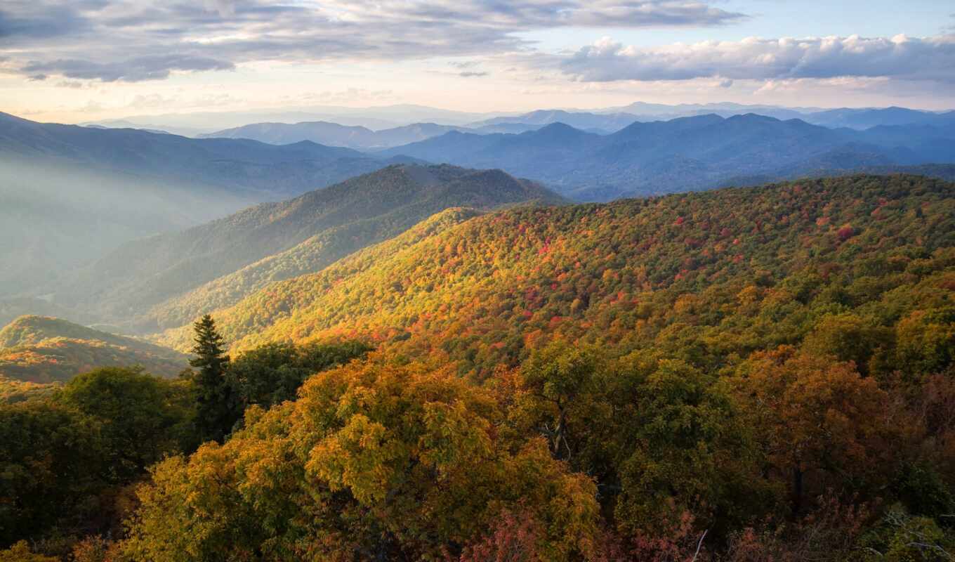 природа, телефон, лес, гора, landscape, осень, пасть, водопад, appalachian, fore