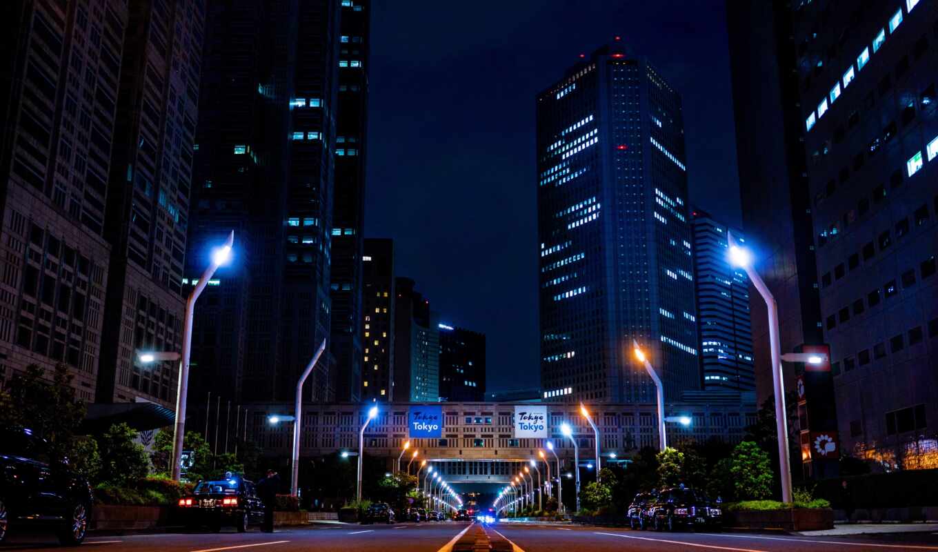 face, city, night, street, in, tokyo, Japan, gorod, district, urban, nighttime
