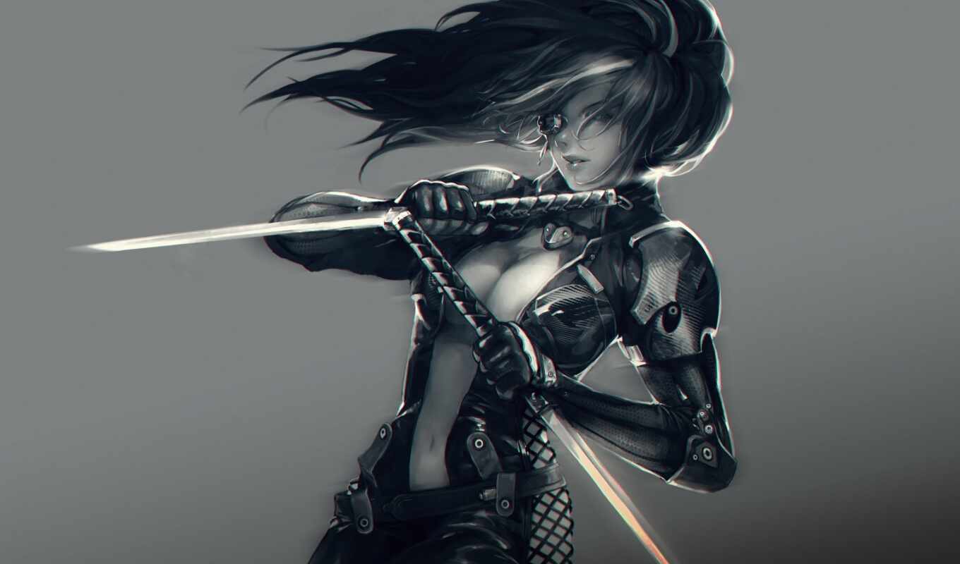 girl, warrior, sword, cast