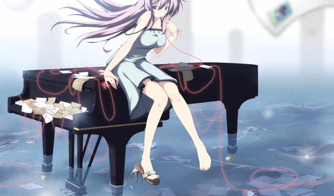 девушка, anime, piano, названия