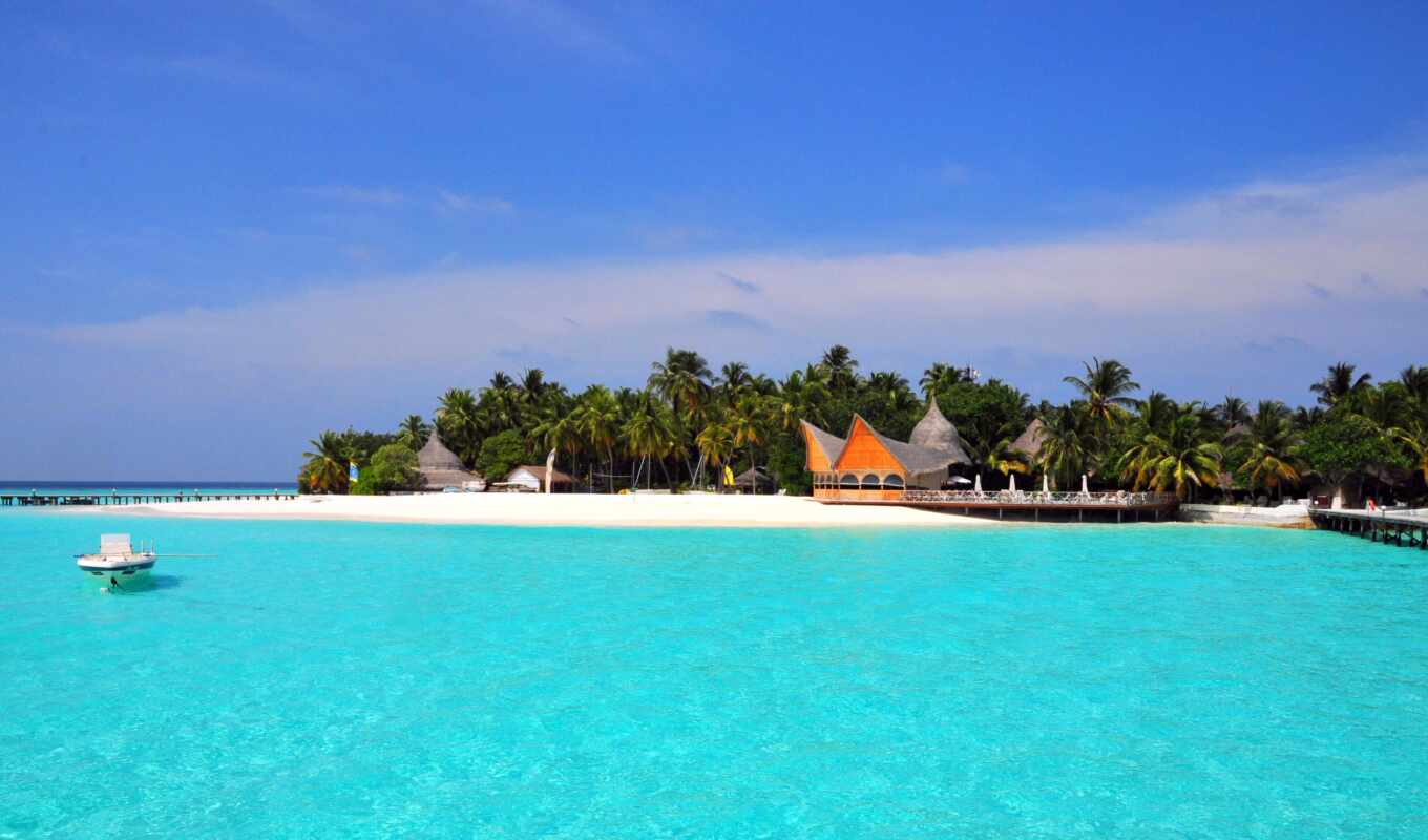 пляж, песок, maldives, tropics