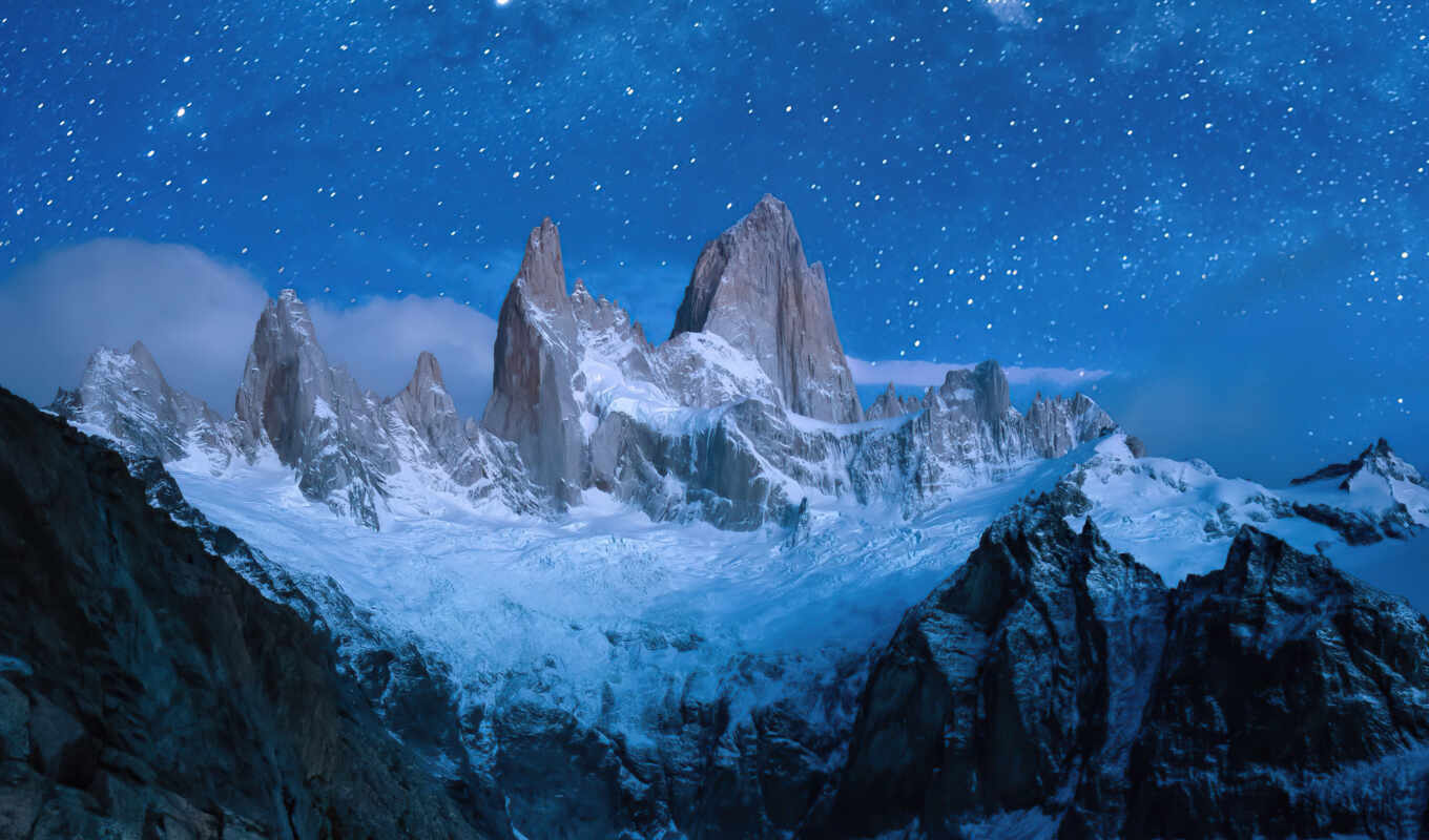 photo, background, night, mountain