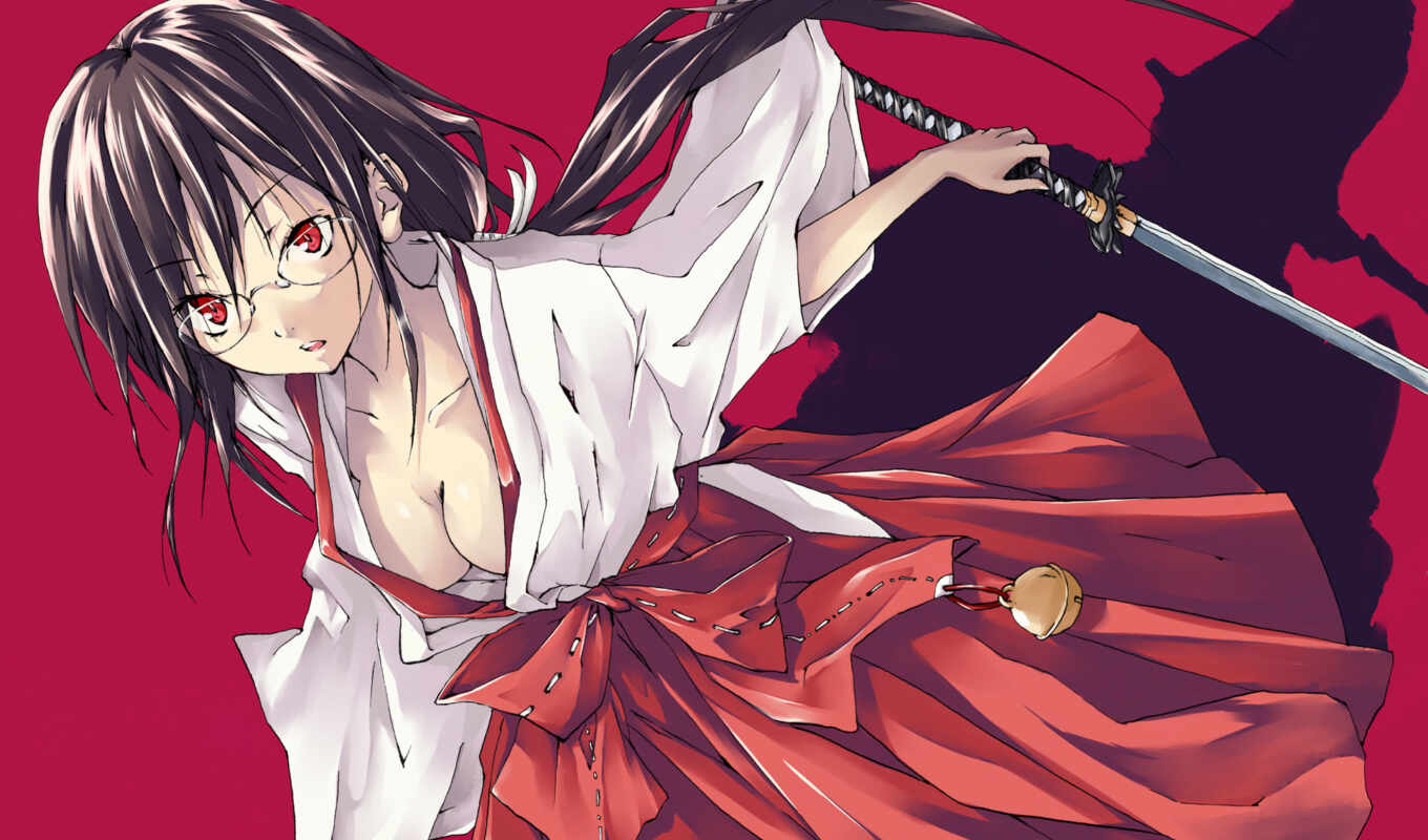 girl, anime, blood, the sword, kimano