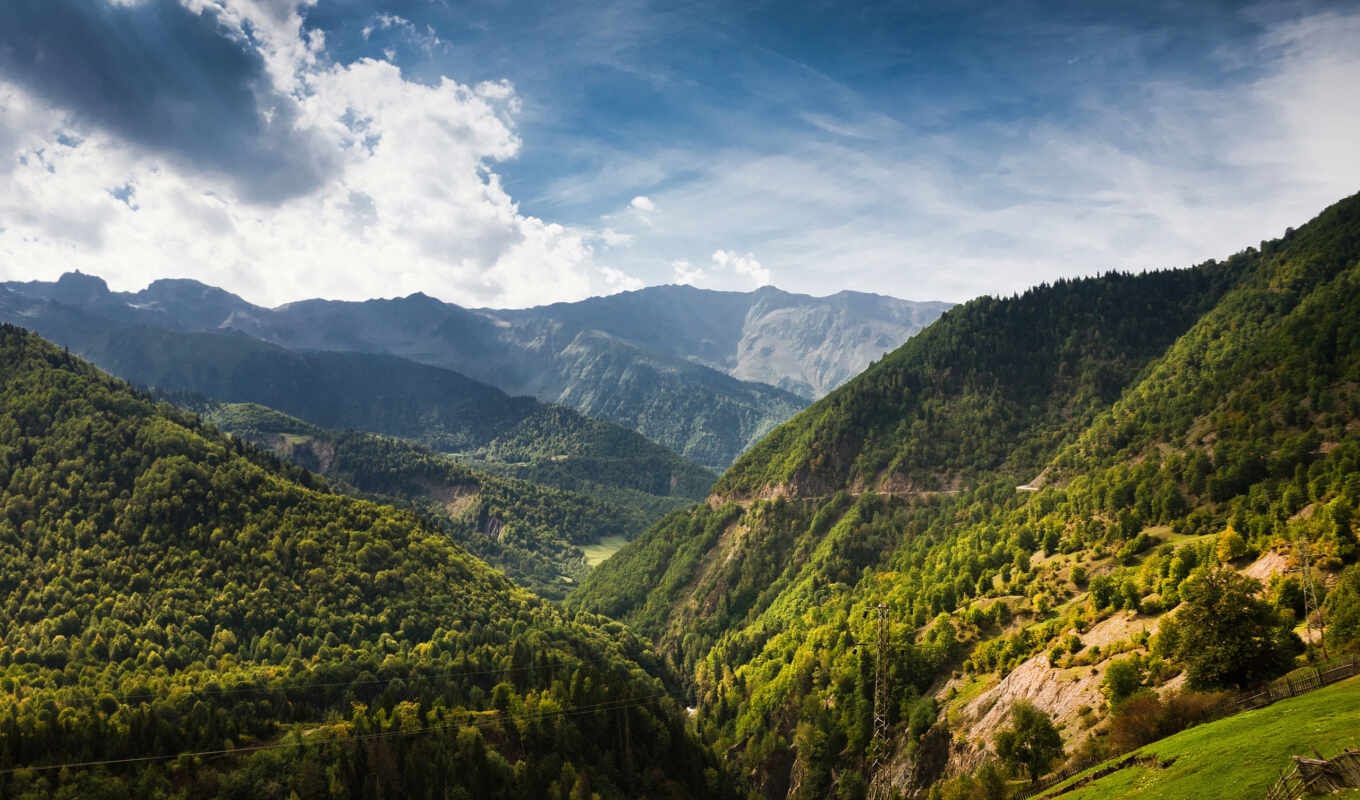 природа, лес, landscape, отдых, забор, грузии, горы, грузия