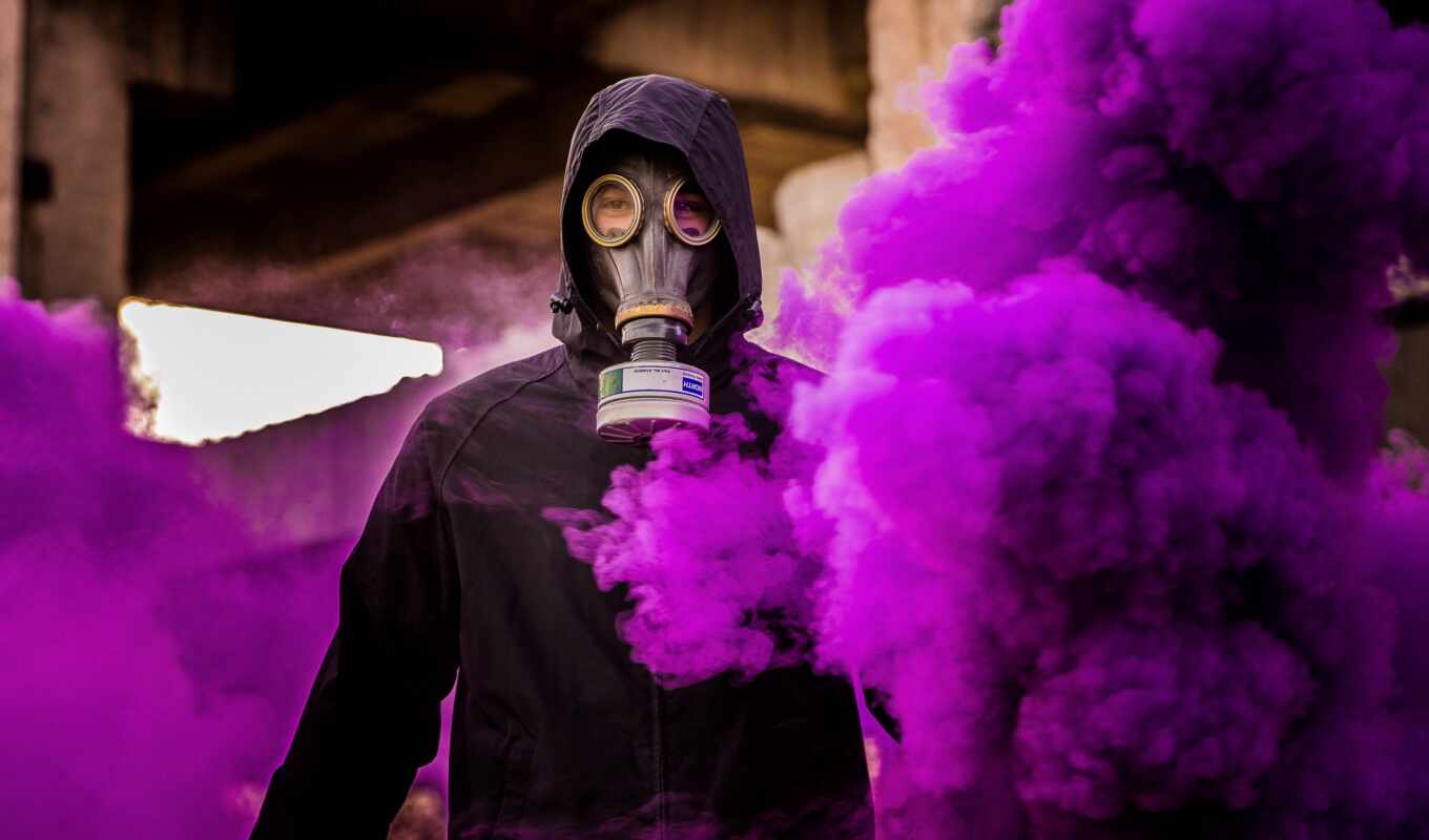 purple, mask