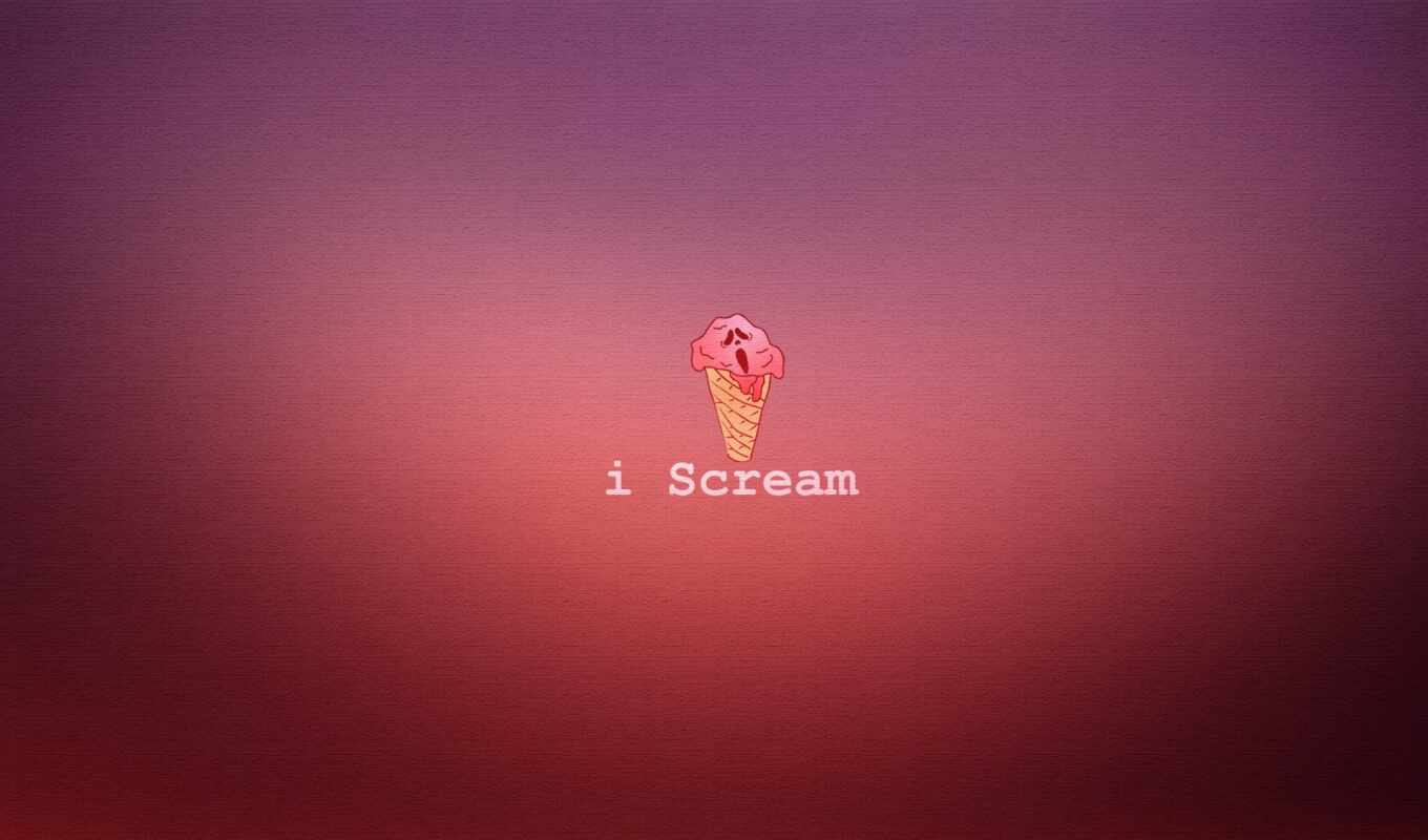лед, там, розовый, мороженое, слово, scream, cone