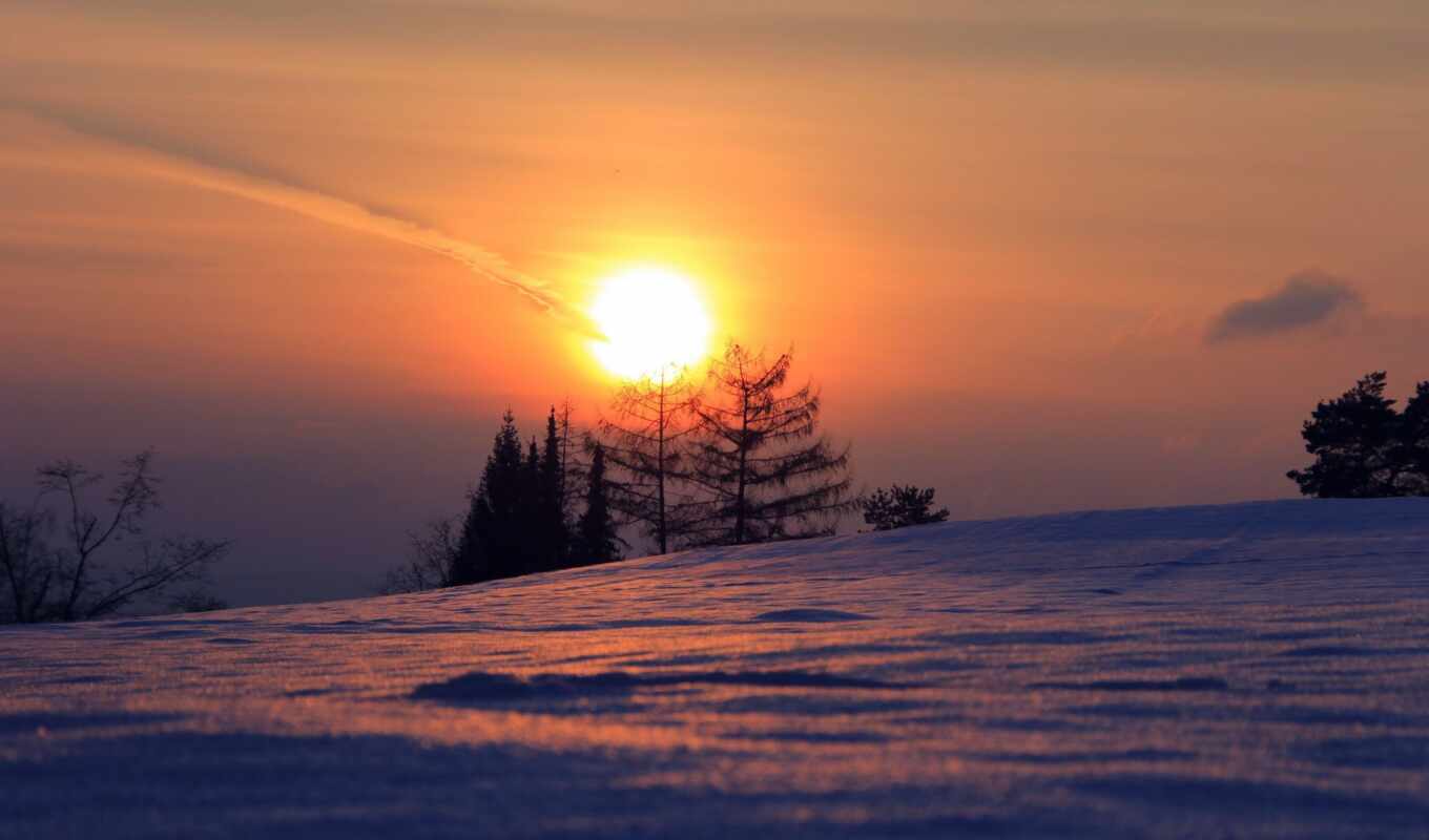 nature, sunset, beautiful, winter, landscape, sunsets