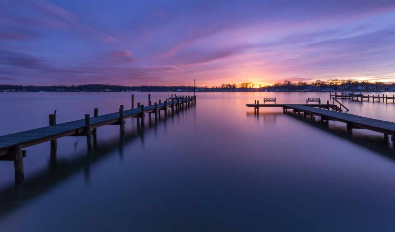 desktop, sunset, USA, usa, river, lake, flickr