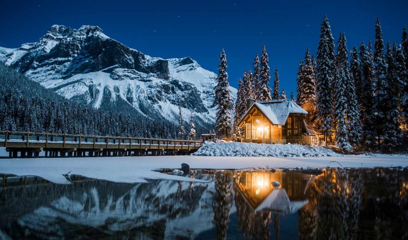 озеро, фото, you, winter, was, канада, lodge, emerald, горы