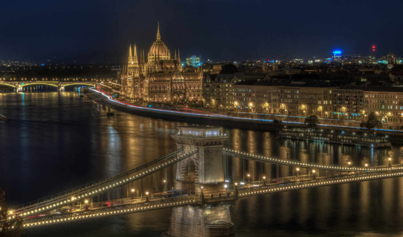 night, Bridge, build, budapest, id, hungarian, hungary, parliament