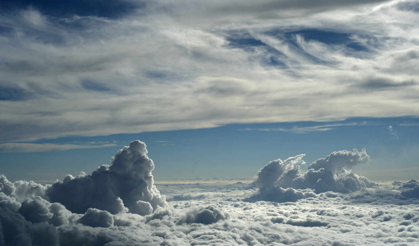 облака, full, nature, screen, clouds
