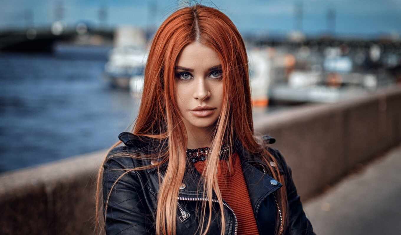 music, woman, leather, portrait, Russian, hit, redhead, blouse, song, new, russische