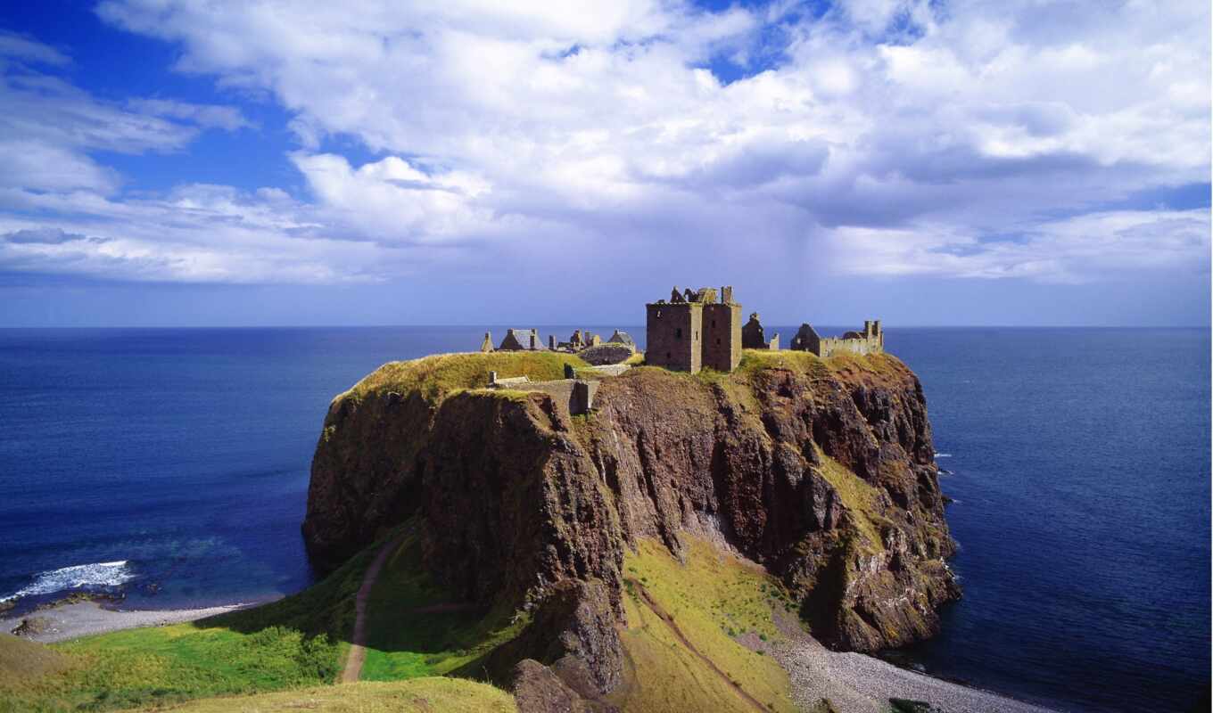 шотландия, замок, шотландии, даннотар