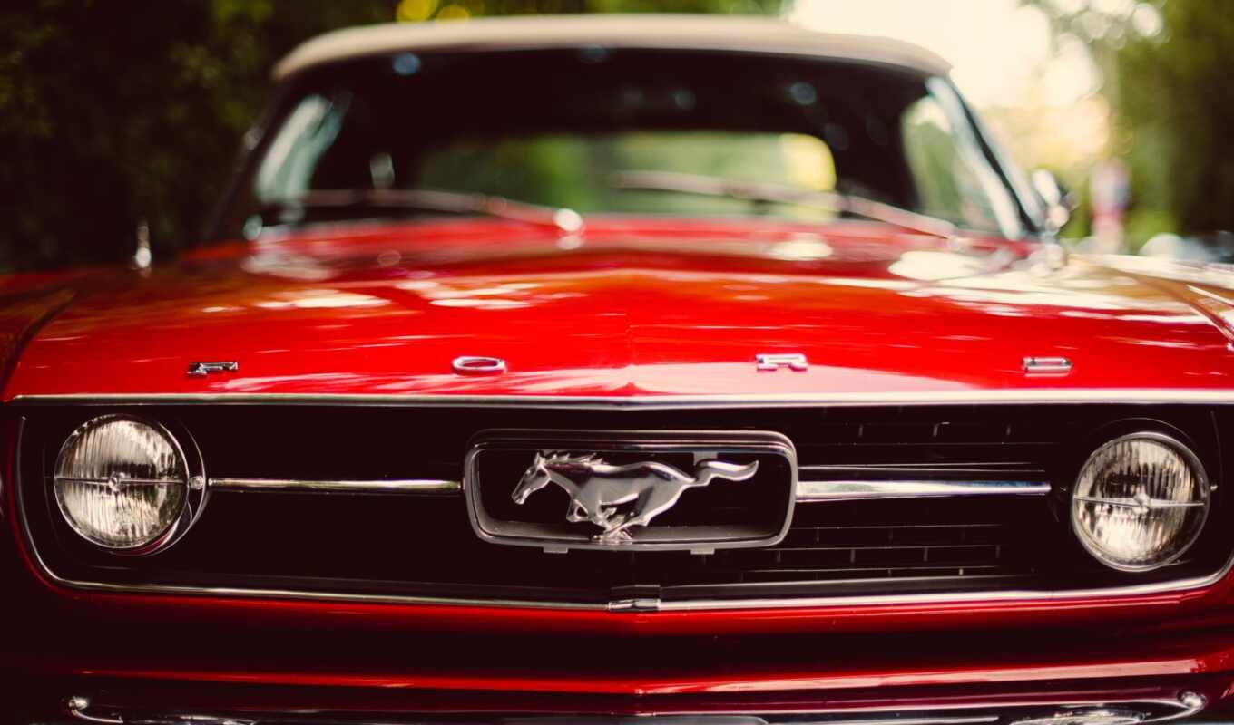 red, ford, mustang