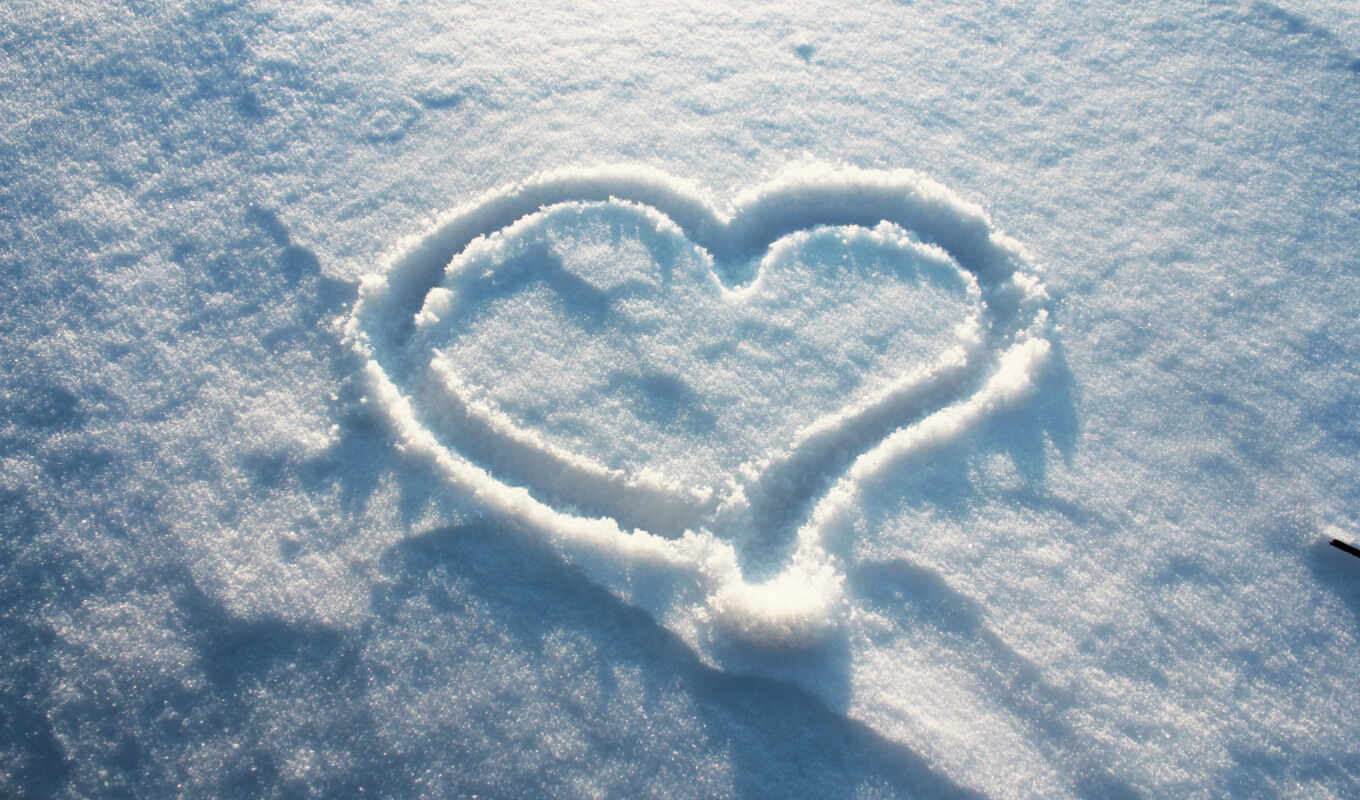 love, рисунок, снег, winter, сердце, греет