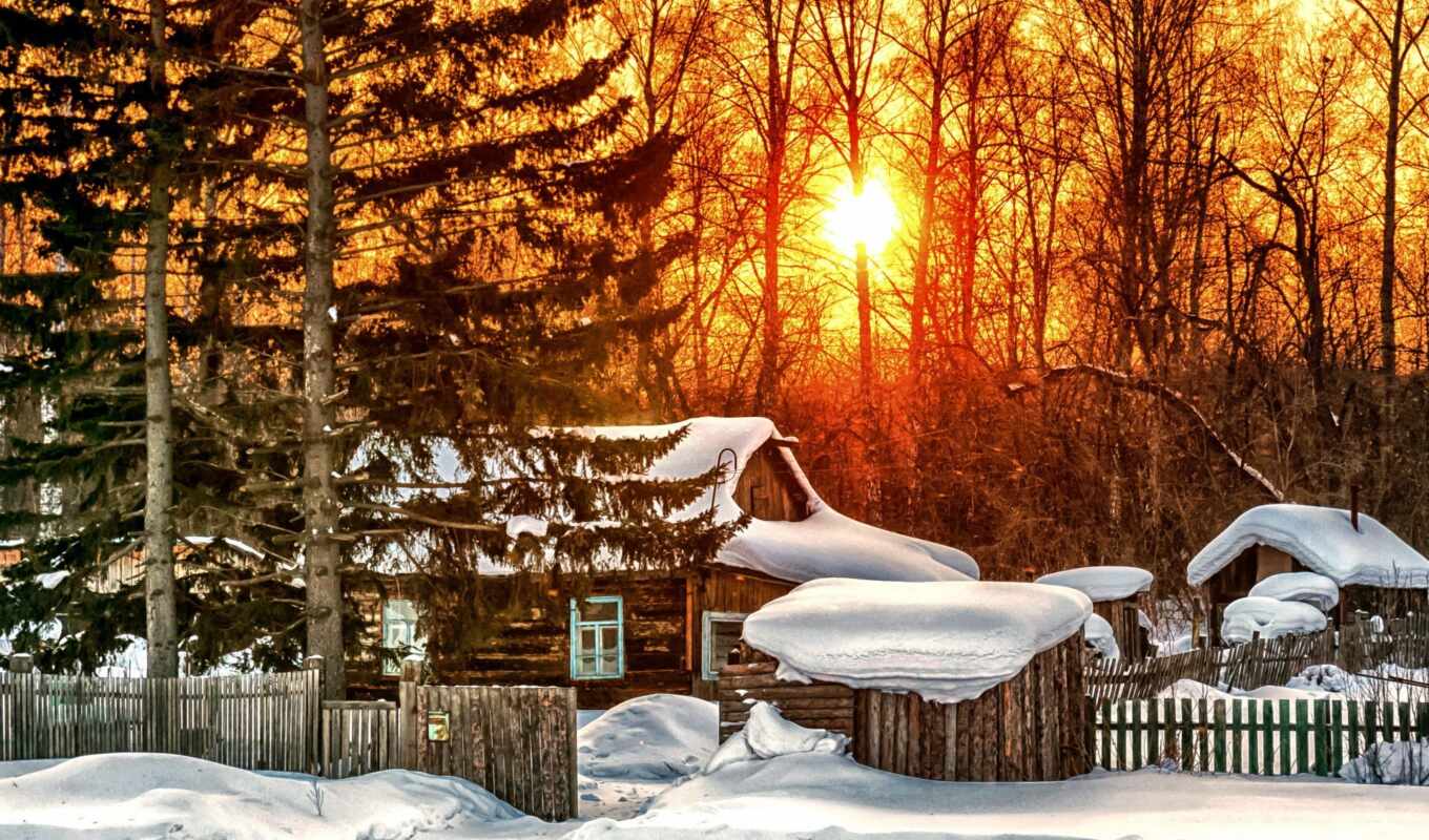 winter, снег, природа, lodge, house, деревня, дерево, timber, christmas, лес