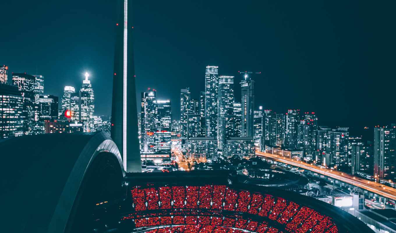 sky, high, view, city, night, Toronto, iphone, screensaver, the skyscraper