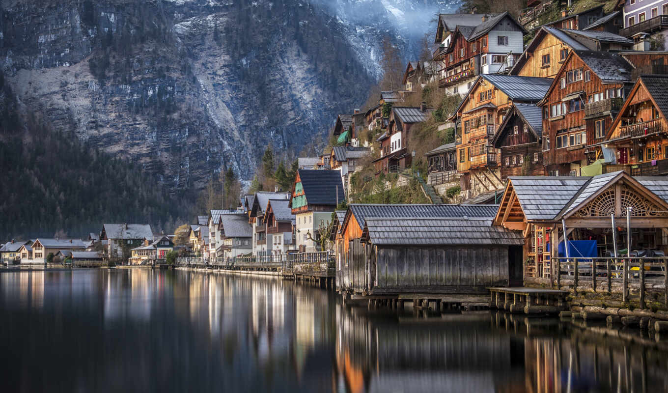 lake, picture, Austria, hallstatt, interesting, fire, elf, village, places, visiting