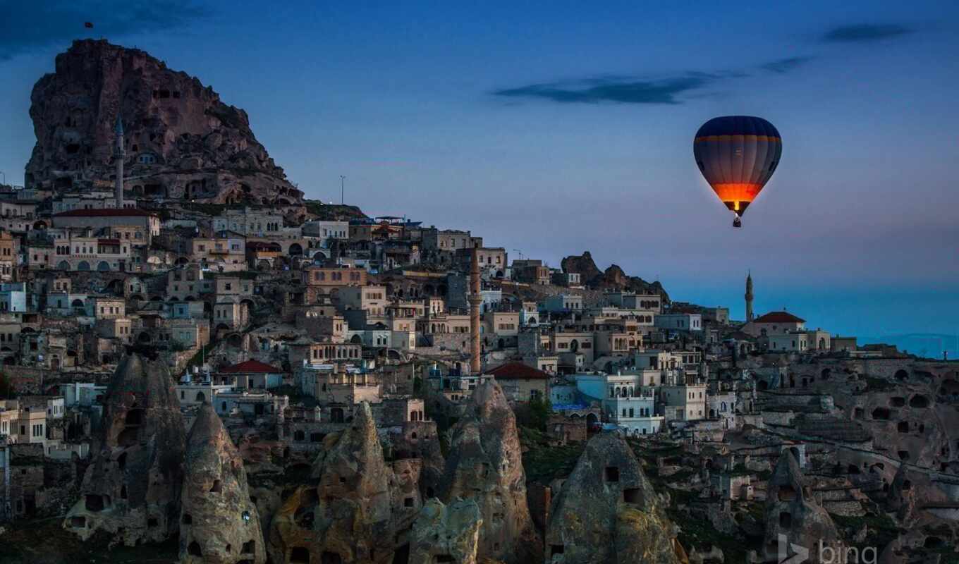 небо, город, air, мяч, cappadocia