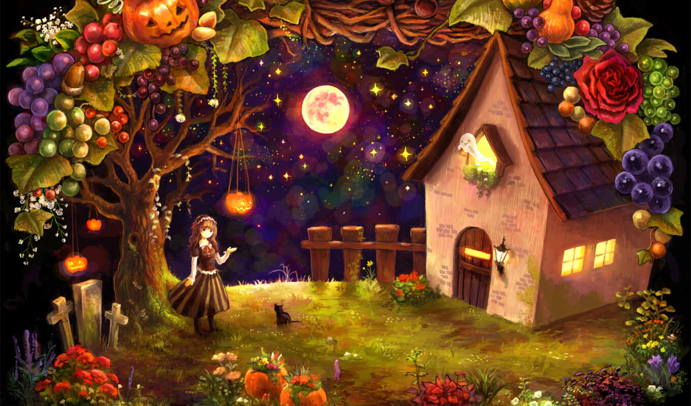 house, halloween, праздники, хеллоуин, тыквы