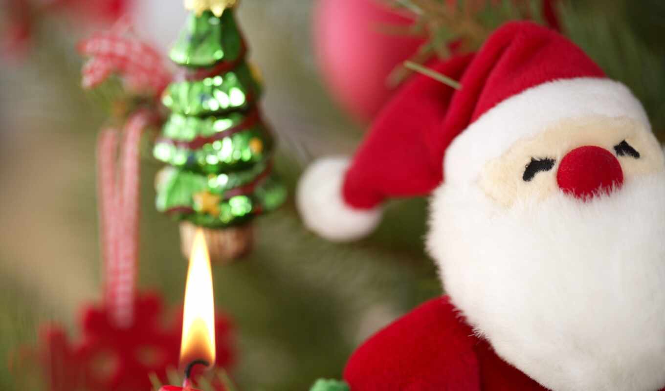 tree, new, year, santa, christmas, toy, photo wallpapers, Christmas tree, santa