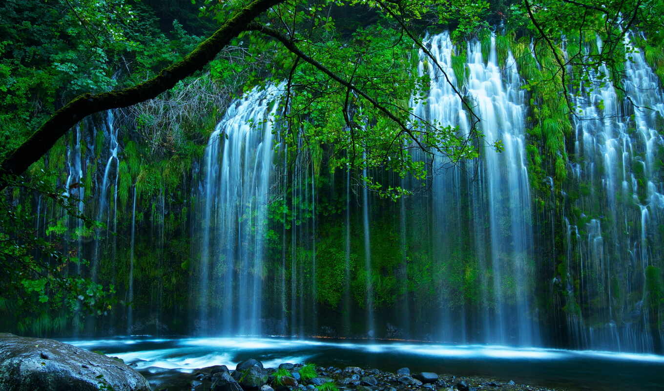 waterfall, funart, mossbra
