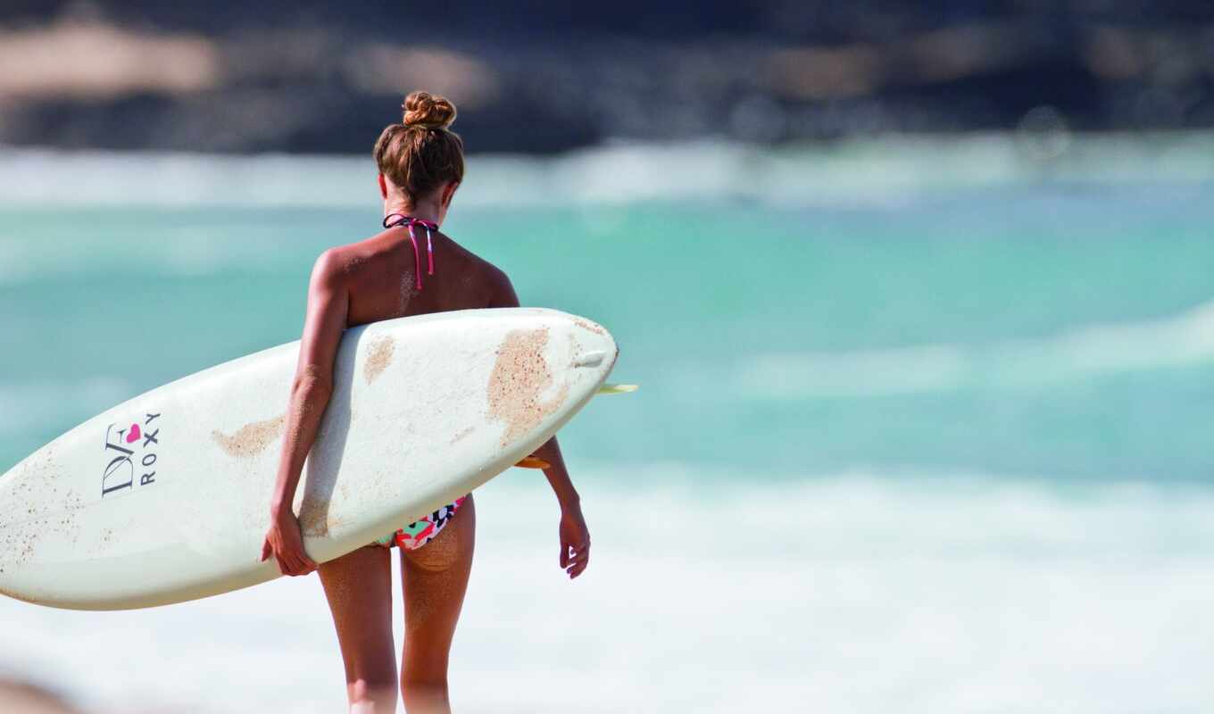 девушка, доска, девушки, спорт, ocean, сёрфинг