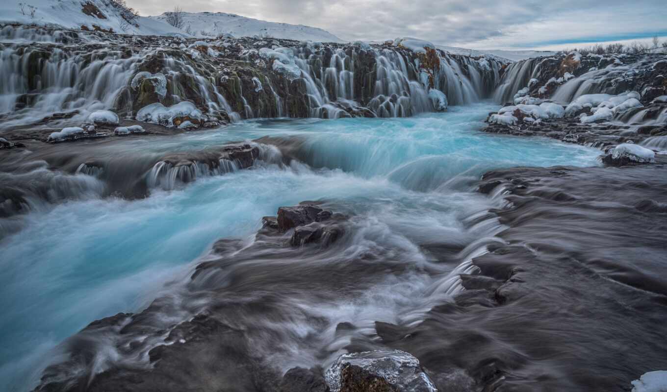 water, river, waterfall, iceland