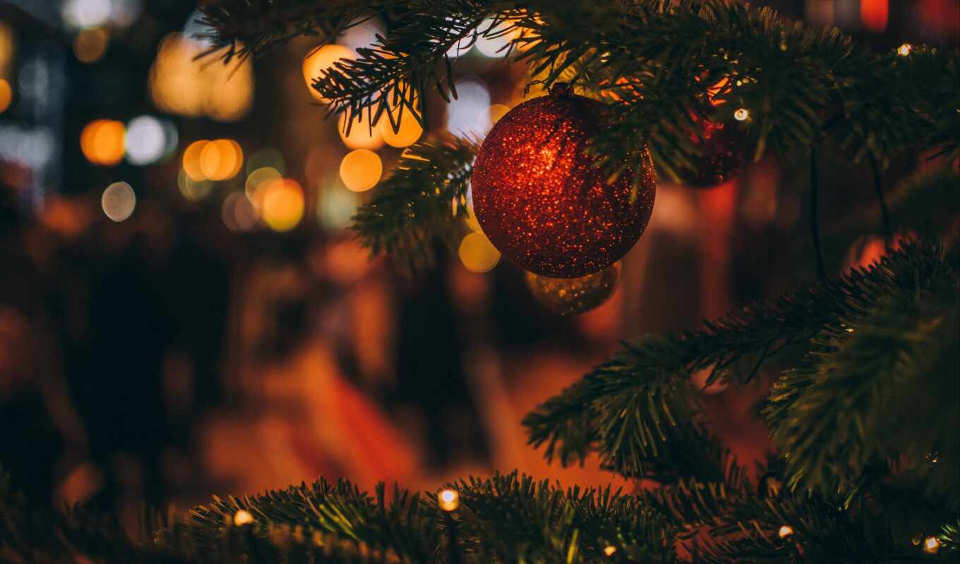 фон, дерево, new, год, christmas, archive, decoration, toy, размытость, елка
