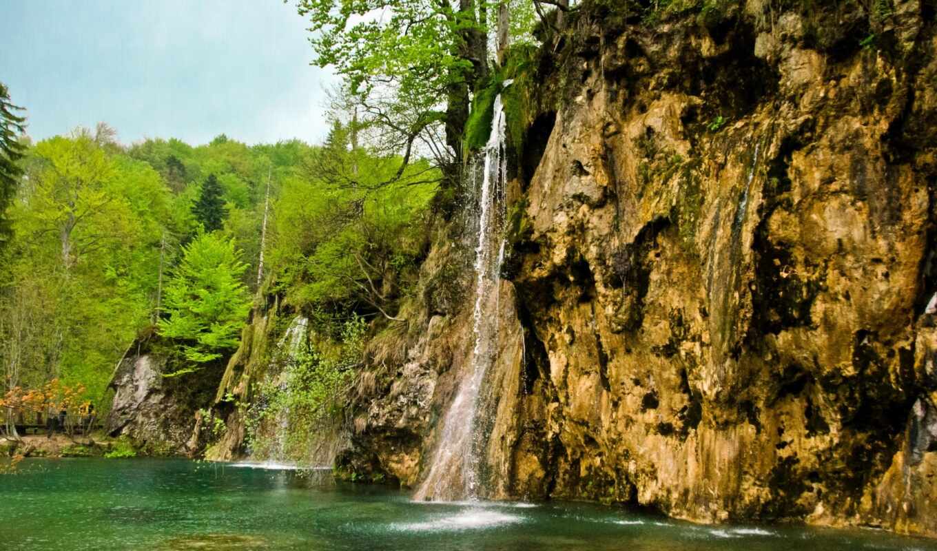 природа, картинка, park, водопады, озера, national, хорватия, plitvice