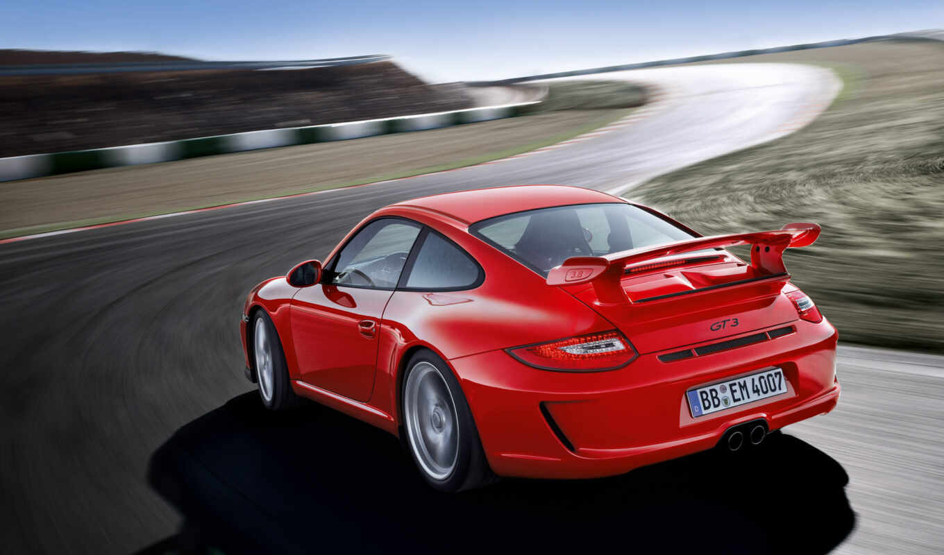 red, Porsche, track