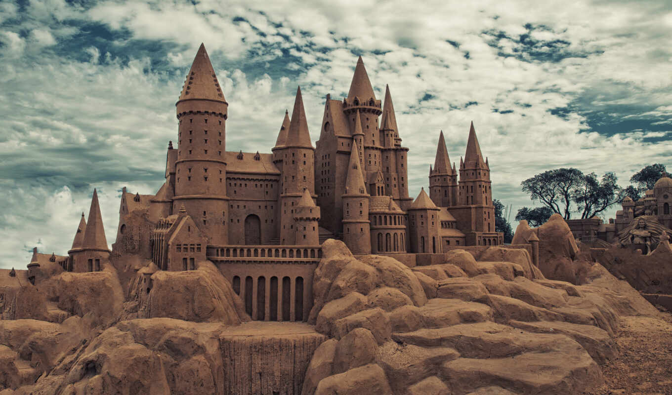 castle, sand, pic