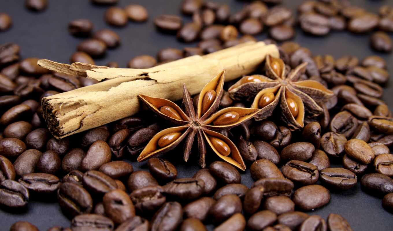 coffee, зерна, cup, cinnamon, бадьян, aise, палочки, специи, анис
