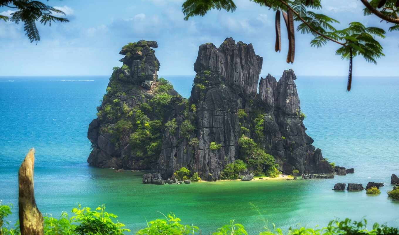 природа, desktop, resolution, остров, ocean, cliff