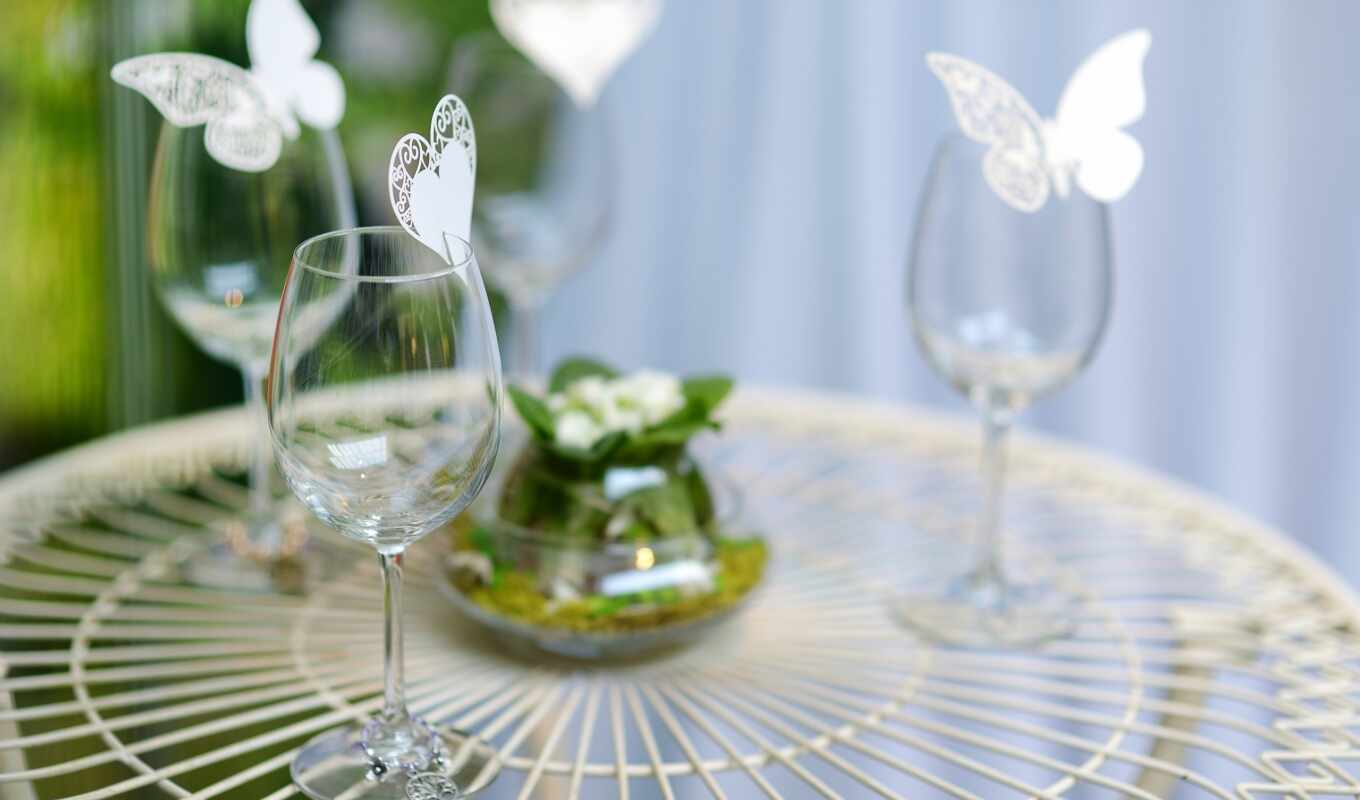 фото, glass, бабочка, copa, wed, декорада