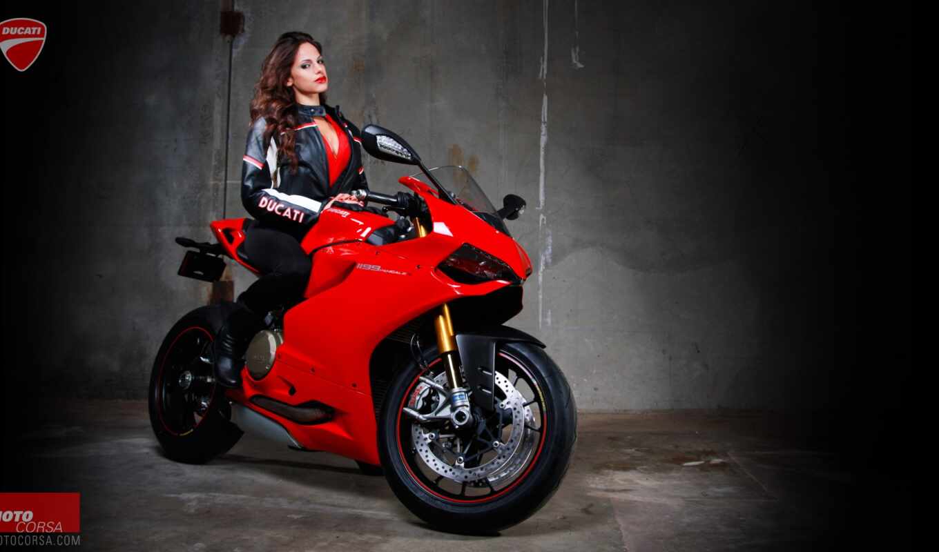 женщина, мотоцикл, red, bike, panigale, ducatus