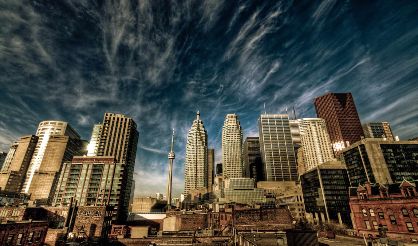 Toronto, doma, cloud, Canada, gorod, sky