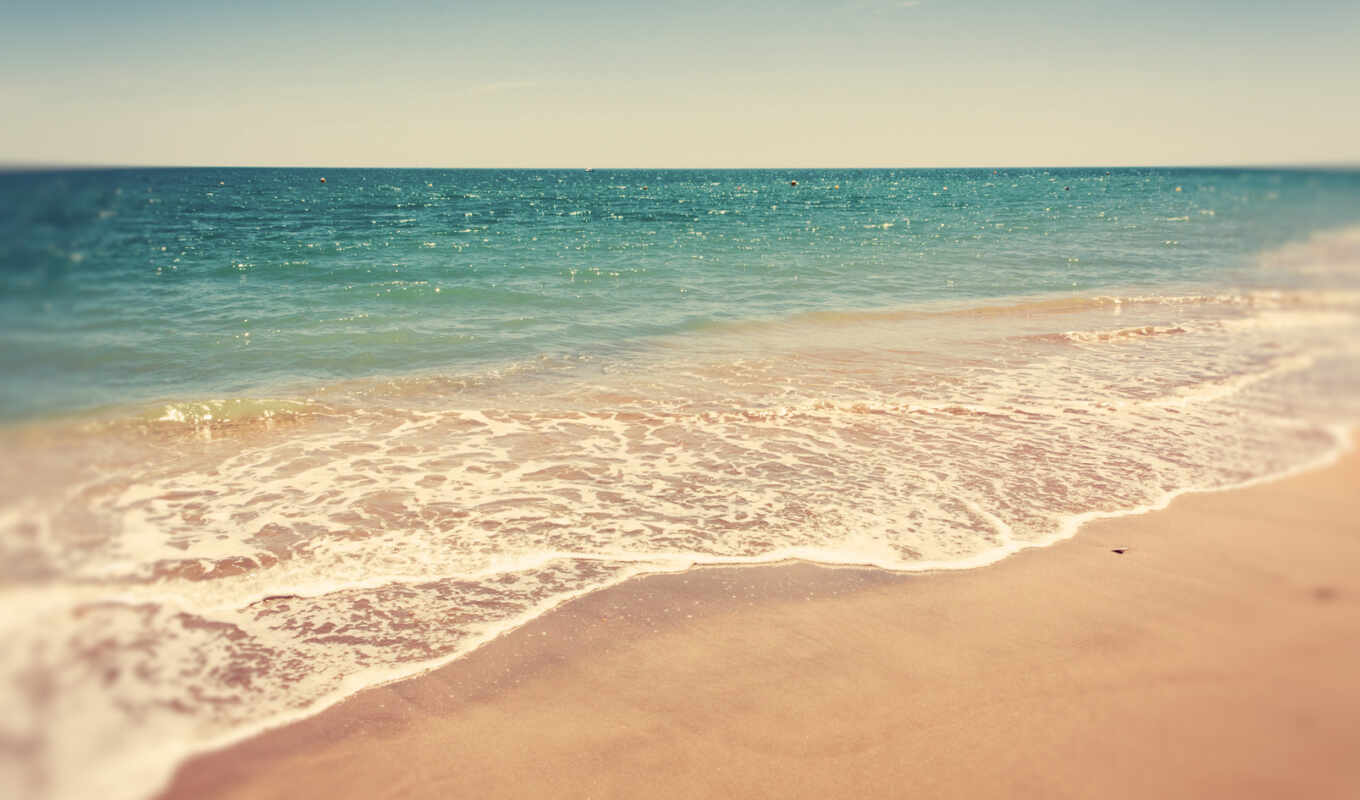 природа, небо, summer, vintage, water, пляж, landscape, море, песок