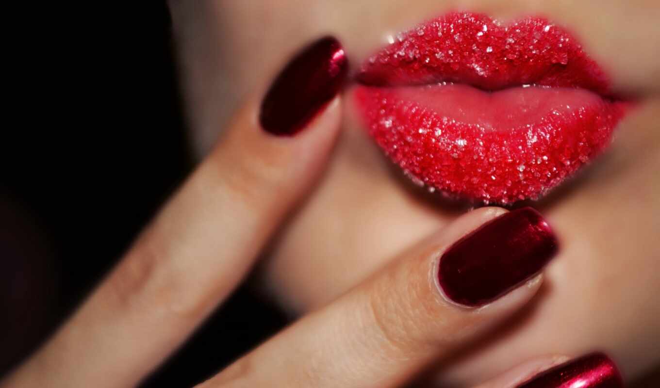 Red, beautiful, female, card, sugar, devushki, lips, lipstick, sugar, sugar