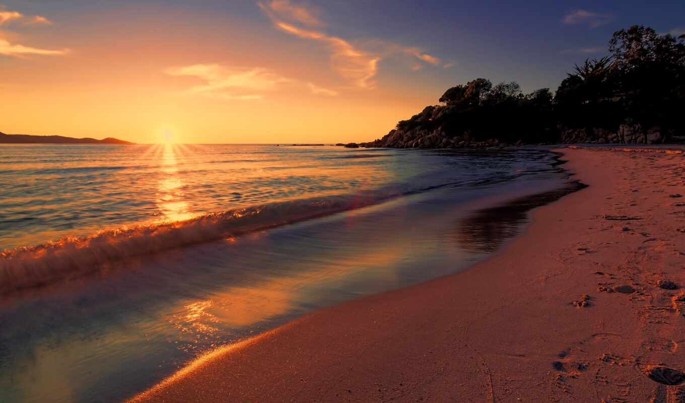 sunset, beach, landscape, sea, favorite, coast, permission, vodyt